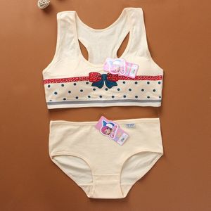 Meisje Beha En Panty Sets Kids Sport Beha Tiener Meisjes Katoenen Gewatteerde Training Beha + Slipje Ondergoed Brasiel Para Ninas beha Meisje