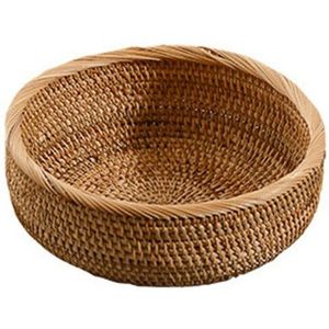 Handwoven Ronde Rotan Fruitmand Rieten Voedsel Lade Weven Opslag Houder Kom 11UA