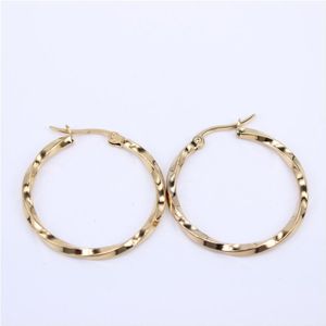 Goud Kleur Vier Maten Grote Oorbellen Ronde Cirkel Hoop Earring Voor Vrouwen Rvs Sieraden Trendy Hip Hop Rock HX35