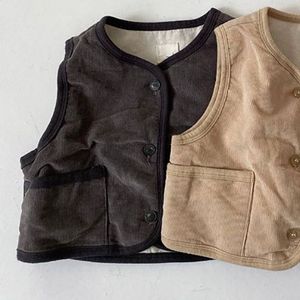 Mouwloze Jas Kinderen Jongens Meisjes Vest Winter Pure Kleur Jas Meisje Winter Kleren Mode Ins Koreaanse Stijl top