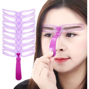 Herbruikbare 8 In1 Wenkbrauw Template Helper Wenkbrauw Stencils Kit Grooming Kaart Lui Wenkbrauw Definiëren Makeup Tools