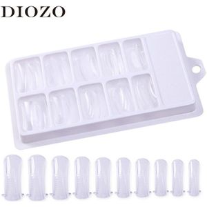 100Pcs Clear Full Cover Nail Forms Extension Kunstnagels Quick Building Mold Tips Nail Vinger