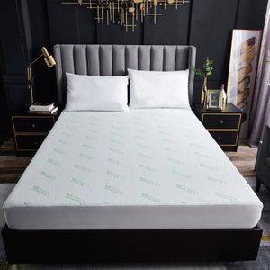 Bamboevezel Waterdicht Matrashoes Luchtlaag Bed Cover Jacquard Beschermhoes Bed Protector Beddengoed Set Bed Matras