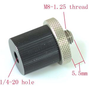 Metalen Adapter unit M8-1.25 man 1/4 ""-20 vrouwelijke voor statiefkop camera monpod