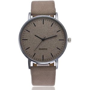 Vansvar Unisex Mannen Vrouwen Matte Dial Horloge Lederen Band Quartz Horloge EIG88