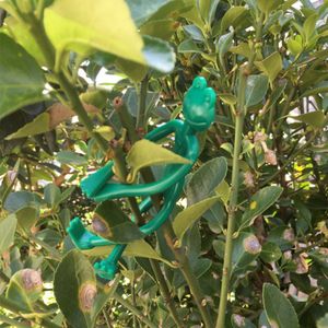 6Pcs Kikker Ties Groene Zachte Plastic Twist Tie Plant Sloten Creatieve Decoraties Voor Landschap Tuin