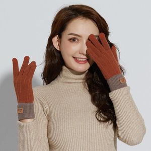 Mode Imitatie Kasjmier Knit Touchscreen Vrouwen Handschoenen Dames Winter Warm Antivries Plus Fluwelen Dikke Handschoenen