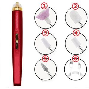 Usb Professionele Elektrische Pen-Vorm Nail Grinder Machine Led Nail Art Drill Set File Nail Pedicure Boor Nagels Apparaat