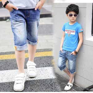 Zomer Elastische Taille Jeans Shorts Jongens Top Katoen Denim Zachte Speciale Rand 4 6 8 10 12 Baby jongen Mode Korte Broek