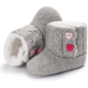 Pasgeboren Winter Baby Meisjes Cartoon Warme Zachte Bodem Leer Bont Meisje Schoen Antislip Crib Baby Laarzen Baby Effen snowboots 0-18 m