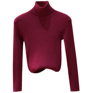 Coltrui Truien Solid Truien Vrouw Herfst Pull Femme Primer Shirt Lange Mouw Korte Koreaanse Slim-Fit Strakke Trui