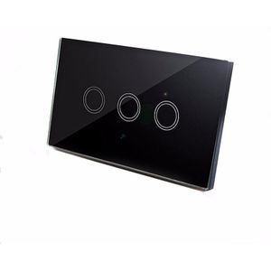 SESOO ONS Standaard Afstandsbediening Schakelaars 3 Gang 1 Manier, Draadloze Afstandsbediening Muur Touch Switch, crystal Glass Smart Switch