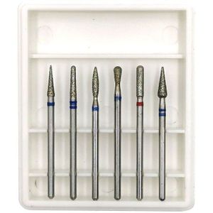 Hytoos 6Pcs Diamond Nail Boor Set 3/32 &quot;Frezen Cutter Voor Manicure Rotary Burr Cuticle Bits Boor Accessoire Nail salon Tool