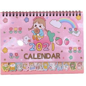 4 Stks/partij Jaar Leuke Regenboog Lizi Meisje Kalender Desktop Papier Kalender School Studie Planner School Kantoorbenodigdheden