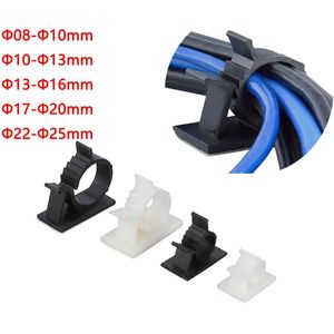Kabel Klem Zelfklevende Zwart/Witte Auto Cord Clip Verstelbare Draad Tie Vaste Organizer Line Management Fasteners Mount Houder