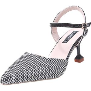 Dames sandalen zomer toevallige sandalen Zomer Mode Knop Puntige Schoenen Mid-Hak Tip Fijne Hakken Sandalss Vrouwen Slippers j24
