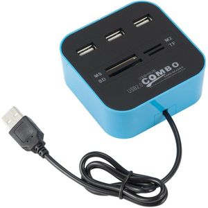 Mini Kaartlezer Usb Hub Combo 2.0 High Speed Multi Usb 2.0 Hub Usb Splitter All In One Voor Sd/Tf/M2/Ms Voor Pc Computer