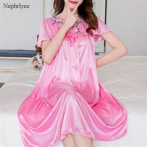 Vrouwen Night Dress Lange Nachthemden Vrouwen Casual Korte Mouw Nachtkleding Vrouwelijke Losse Nachtkleding Homewear Femme SLP120
