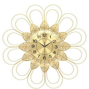 60Cm Luxe Grote Metalen Bloem Wandklok Modern Minimalistische Stijl Iron Art 3d Decoratie Klokken Grote Muur Horloge home Decor