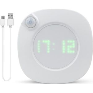 Smart Sensor Wandklok Met Led Light Usb/Aaa Batterij Aangedreven Digitale Display Wekker Voor Slaapkamer Keuken Toilet verlichting