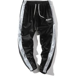 Una Reta Hiphop Broek Mens Fitness broek Mannen Casual Joggingbroek Goud fluwelen Side print Broek Streetwear broek