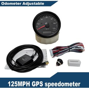 KUS GPS-snelheidsmeter, kilometerteller, 30 knopen, voor boot, jachten, 85 mm, 12 V/24 V (Zwart