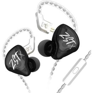 Kz Zst X 1BA + 1DD In-Ear Oordopjes Hybrid Unit Hifi Bass Headset Sport Dj Oordopjes Met Zilver-Plated Kabel Oortelefoons Voor Zstx Zsn