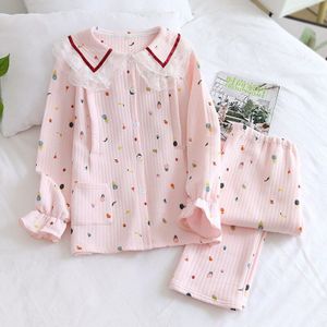 Fdfklak Roze/Blue Print Lange Mouw Verpleging Pyjama Set Moederschap Kleding Zwangerschap Katoenen Pyjama Voor Borstvoeding