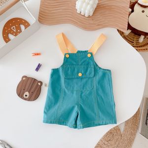 Zomer Mode Baby Jongens Meisjes Kleurrijke Losse Overalls Grote Zakken Bretels Shorts Peuter Kinderen Bib Broek