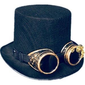 Black Steampunk Jazz Hoed Festival Carnaval Retro Gothic Hoed Vrouwen Mannen Magician Cap Stage Performance Party Wizard Cosplay Props