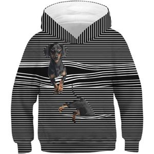 Kinderen Sport Hoodies Hond Anima Print Kids Losse Sweatshirt Junior Kind Tops Jongere Trui 4-13y Jongen/Meisje Hooded Sweater