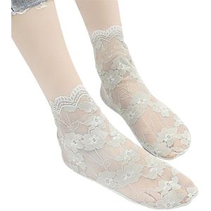 L93F 1 Paar Vrouwen Bloemen Kant Visnet Sokjes Katoen Stretch Hollow Out Dress Sok Voor Vrouwen Meisjes Korte kousen