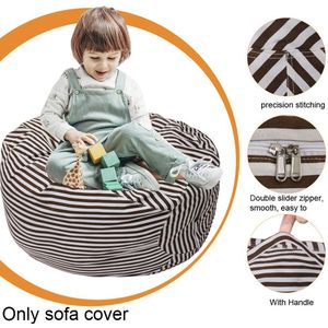 Gaming Rits Accessoires Wasbare Opslag Bean Bag Sofa Cover Knuffel Organizer Geen Vulling Home Decor 80Cm Canvas Ronde diy
