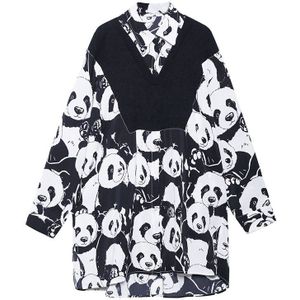 Xitao Mode Chiffon Print Shirt Minderheid Vintage Womens Tops En Blouses Wilde Losse Plus Size Vrouwen Kleding ZP3607