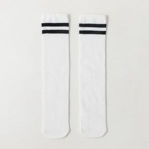 3 Paar Baby Meisje Knie Hoge Sokken Lente &amp; Herfst Preppy Stijl Student Katoen Gestreepte Effen Kleur Lange Buis Sokken voor Kinderen Meisjes
