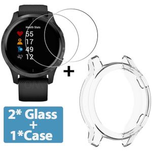 2 + 1 Protector Case + Screen Protector Voor Garmin Venu Smart Watch Soft Tpu Beschermhoes Shell Gehard Glas Film