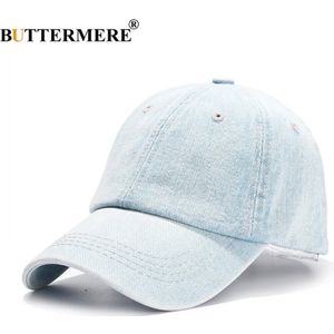 Buttermere Denim Baseball Cap Voor Mannen Blauw Casual Vader Hoeden Vrouwen Verstelbare Jeans Vintage Herfst Solid Uv Zon Caps Mannelijke