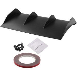 Auto Bumper Abs Zwart Universele Achterbumper 4 Vinnen Gebogen Diffuser Fin Achterbumper Universele Achterbumper