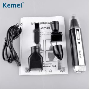 Kemei 4 In 1 Verpleging Set Voor Familie Oplaadbare Neus Haar Apparaat Scheerapparaat Wenkbrauw Machine Beste Van Keuze KM-6630