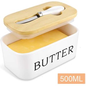 Nordic Driehoek Boter Doos Met Mes Deksel Keramische Container Kaas Voedsel Lade Platte Schotel Opbergdoos Keuken Goede Afdichting Houder