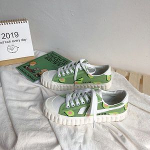Vrouw Canvas Schoenen Zomer Lace Up Casual Ademend Comfortabele Sneakers Dames Matcha Groene Handgeschilderde Schoenen