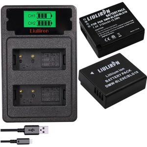 2Pcs 1800Mah DMW-BLG10 BLG10 BLG10E DMW-BLE9 Batterij + Lcd Dual Usb Oplader Voor Panasonic Lumix GF5 GF6 GX7 LX100 GX80 GX85