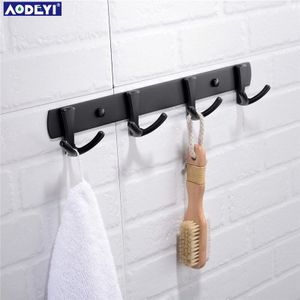 Zwart Messing Galvaniseren Afwerking Keuken Handdoek Haak Badkamer Accessoires Muur Haak Keuken Houder Hanger