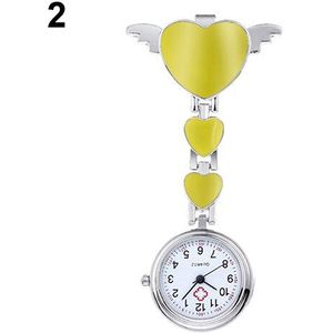 Vrouwelijke Draagbare Vrouwen Rvs Lady Leuke Liefde Hart Quartz Clip-on Fob Broche Klok Verpleegkundige Zakhorloge verpleegster Horloge