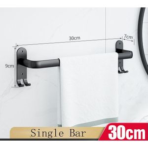 Wall Mount 30-50Cm Wit Aluminium Handdoekenrek Houder Dubbele Drie Bar Met Wc Robehaak Hanger Keuken badkamer Accessoires