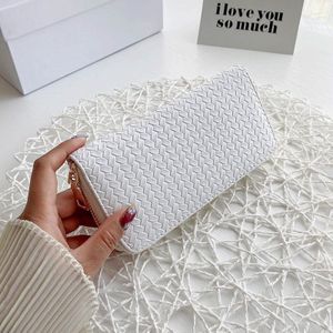 Lange Portefeuilles Vrouwen Rits Portemonnee En Portemonnee Mode Pu Lederen Clutch Dames Diner Mobiele Telefoon Tassen Card Pakket zwart