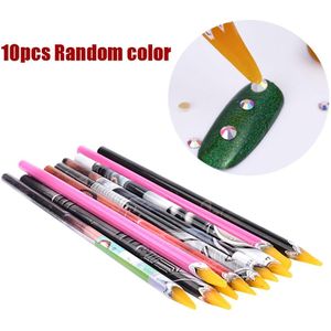 10Pcs Zelfklevende Resin Strass Met Kleverige Punt Boor Pen Stok Boor Speciale Punt Boor Tool Nail Art crystal Tool