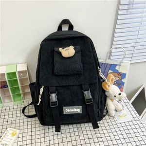 Dcimor Effen Kleur Corduroy Vrouwen Rugzak Vrouwelijke Multi-Pocket Eye-Splice Laptop Rugzak Leuke Meisje Schooltas Reizen tas