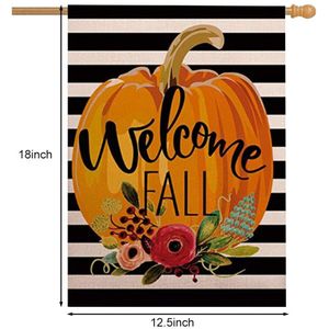 Doek Halloween Decoratieve Vlag Halloween Welkom Vallen Pompoen Patroon Dubbelzijdig Printen Banner Thuis Bar Ktv Decor