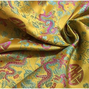 75 cm * 100 cm Brokaat stof kostuum kleding COS kussen zijde party trouwjurk diy stof geel achtergrond Rose draak